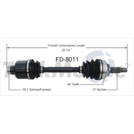 Surtrack Axle Cv Axle Shaft, Fd-8011 FD-8011